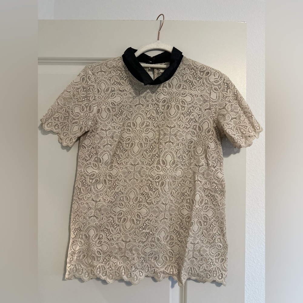 Vintage top with collar blouse